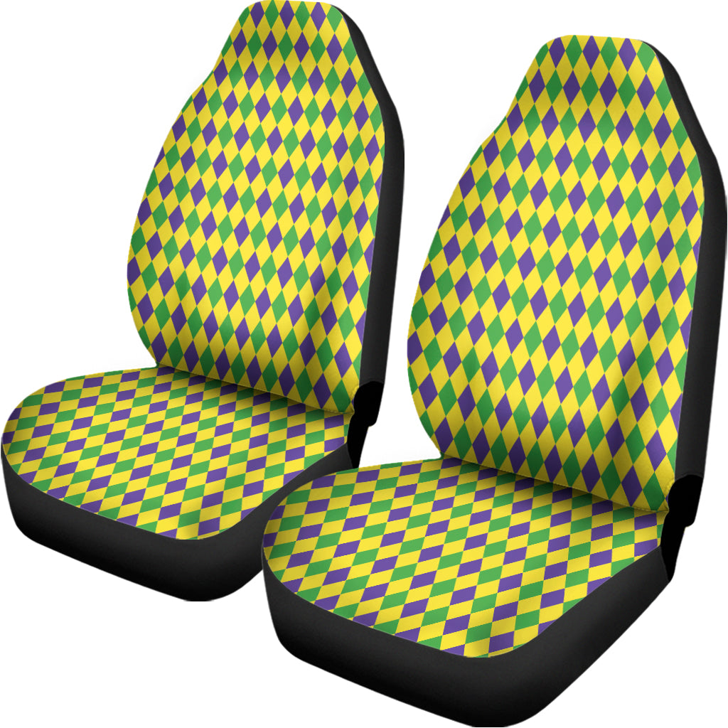 Mardi Gras Fat Tuesday Pattern Print Universal Fit Car Seat Covers