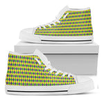 Mardi Gras Fat Tuesday Pattern Print White High Top Shoes