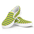 Mardi Gras Fat Tuesday Pattern Print White Slip On Sneakers