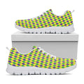 Mardi Gras Fat Tuesday Pattern Print White Running Shoes