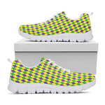 Mardi Gras Fat Tuesday Pattern Print White Sneakers