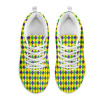 Mardi Gras Fat Tuesday Pattern Print White Sneakers