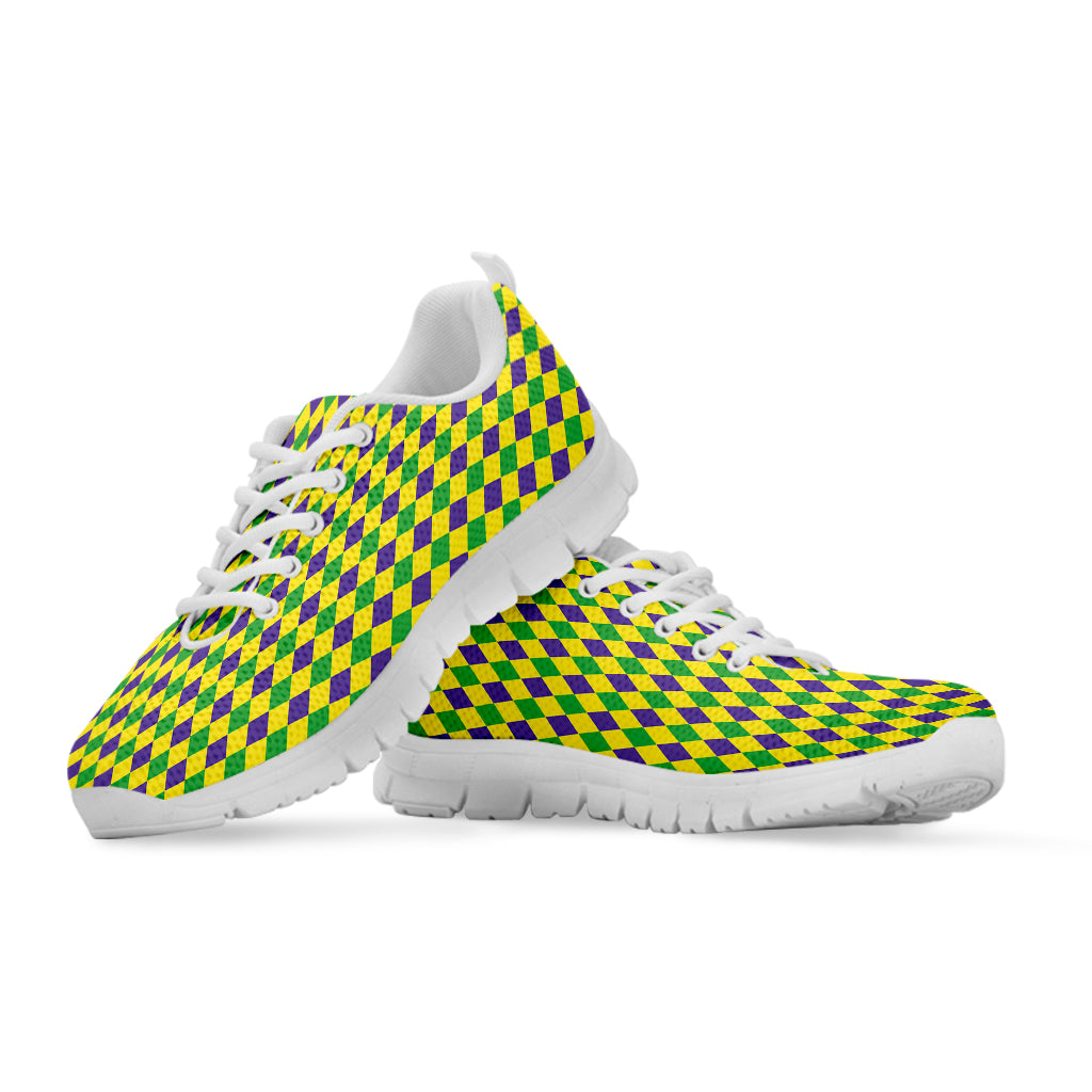 Mardi Gras Fat Tuesday Pattern Print White Sneakers