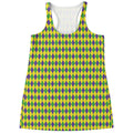 Mardi Gras Fat Tuesday Pattern Print Women's Racerback Tank Top