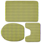 Mardi Gras Fat Tuesday Zigzag Print 3 Piece Bath Mat Set