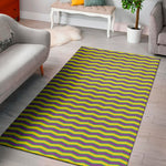 Mardi Gras Fat Tuesday Zigzag Print Area Rug