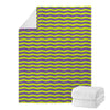 Mardi Gras Fat Tuesday Zigzag Print Blanket