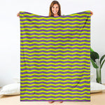 Mardi Gras Fat Tuesday Zigzag Print Blanket
