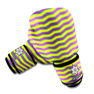 Mardi Gras Fat Tuesday Zigzag Print Boxing Gloves