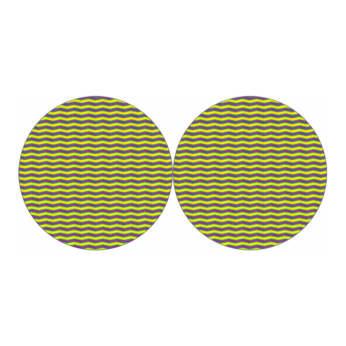 Mardi Gras Fat Tuesday Zigzag Print Car Coasters