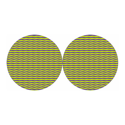 Mardi Gras Fat Tuesday Zigzag Print Car Coasters