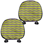 Mardi Gras Fat Tuesday Zigzag Print Car Headrest Covers