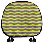Mardi Gras Fat Tuesday Zigzag Print Car Headrest Covers