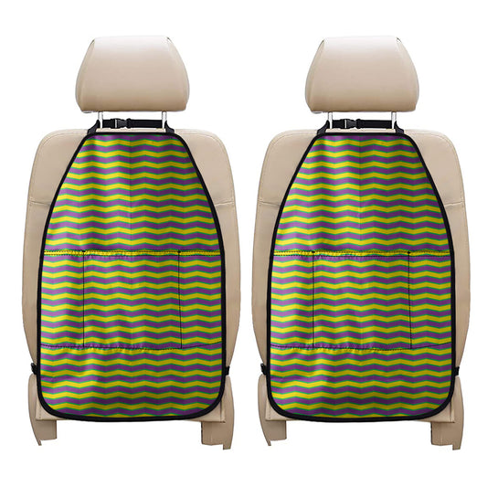 Mardi Gras Fat Tuesday Zigzag Print Car Seat Organizers