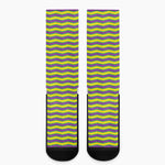 Mardi Gras Fat Tuesday Zigzag Print Crew Socks