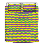 Mardi Gras Fat Tuesday Zigzag Print Duvet Cover Bedding Set
