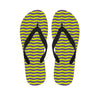 Mardi Gras Fat Tuesday Zigzag Print Flip Flops