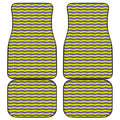 Mardi Gras Fat Tuesday Zigzag Print Front and Back Car Floor Mats