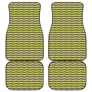 Mardi Gras Fat Tuesday Zigzag Print Front and Back Car Floor Mats