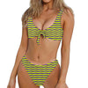 Mardi Gras Fat Tuesday Zigzag Print Front Bow Tie Bikini