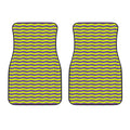 Mardi Gras Fat Tuesday Zigzag Print Front Car Floor Mats