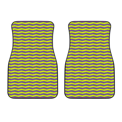 Mardi Gras Fat Tuesday Zigzag Print Front Car Floor Mats