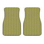 Mardi Gras Fat Tuesday Zigzag Print Front Car Floor Mats