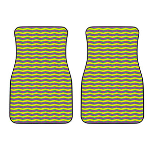 Mardi Gras Fat Tuesday Zigzag Print Front Car Floor Mats