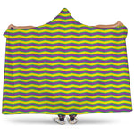 Mardi Gras Fat Tuesday Zigzag Print Hooded Blanket