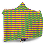 Mardi Gras Fat Tuesday Zigzag Print Hooded Blanket