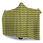 Mardi Gras Fat Tuesday Zigzag Print Hooded Blanket