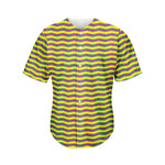 Mardi Gras Fat Tuesday Zigzag Print Men's Baseball Jersey