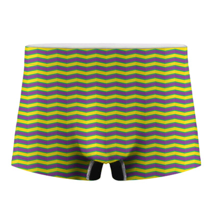 Mardi Gras Fat Tuesday Zigzag Print Men's Boxer Briefs