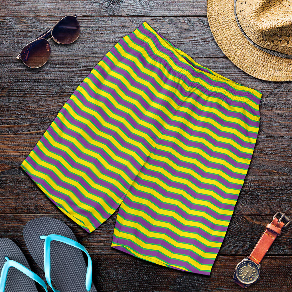 Mardi Gras Fat Tuesday Zigzag Print Men's Shorts