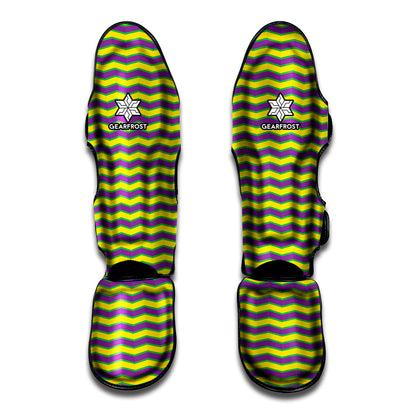 Mardi Gras Fat Tuesday Zigzag Print Muay Thai Shin Guard