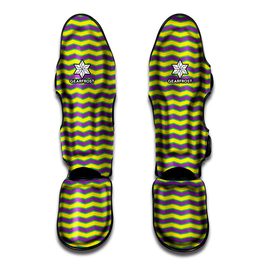 Mardi Gras Fat Tuesday Zigzag Print Muay Thai Shin Guard
