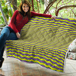 Mardi Gras Fat Tuesday Zigzag Print Quilt