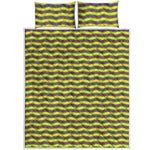 Mardi Gras Fat Tuesday Zigzag Print Quilt Bed Set