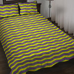 Mardi Gras Fat Tuesday Zigzag Print Quilt Bed Set