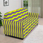 Mardi Gras Fat Tuesday Zigzag Print Sofa Cover