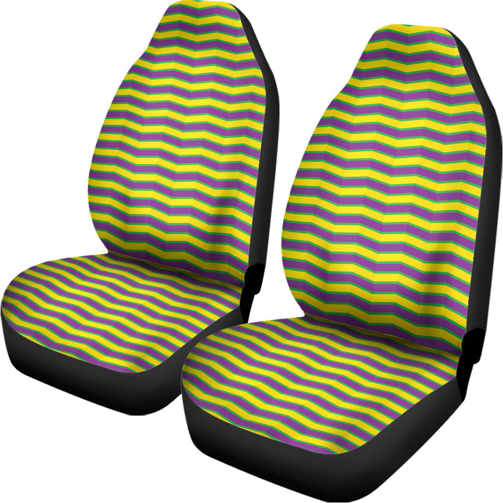 Mardi Gras Fat Tuesday Zigzag Print Universal Fit Car Seat Covers