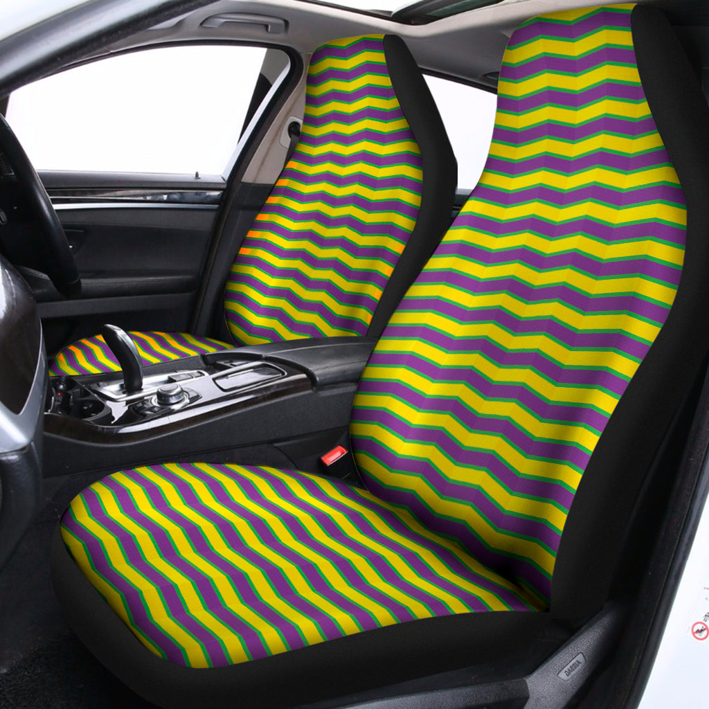 Mardi Gras Fat Tuesday Zigzag Print Universal Fit Car Seat Covers