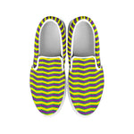 Mardi Gras Fat Tuesday Zigzag Print White Slip On Shoes