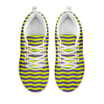 Mardi Gras Fat Tuesday Zigzag Print White Sneakers