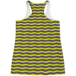 Mardi Gras Fat Tuesday Zigzag Print Women's Racerback Tank Top