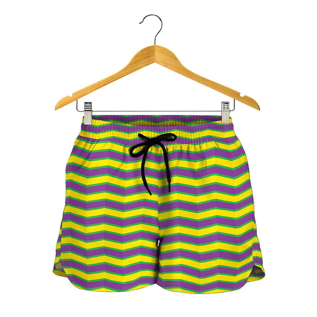 Mardi Gras Fat Tuesday Zigzag Print Women's Shorts