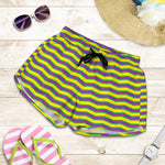 Mardi Gras Fat Tuesday Zigzag Print Women's Shorts