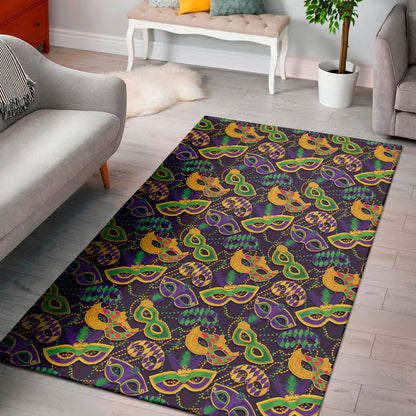 Mardi Gras Festival Pattern Print Area Rug