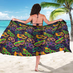 Mardi Gras Festival Pattern Print Beach Sarong Wrap