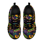 Mardi Gras Festival Pattern Print Black Sneakers